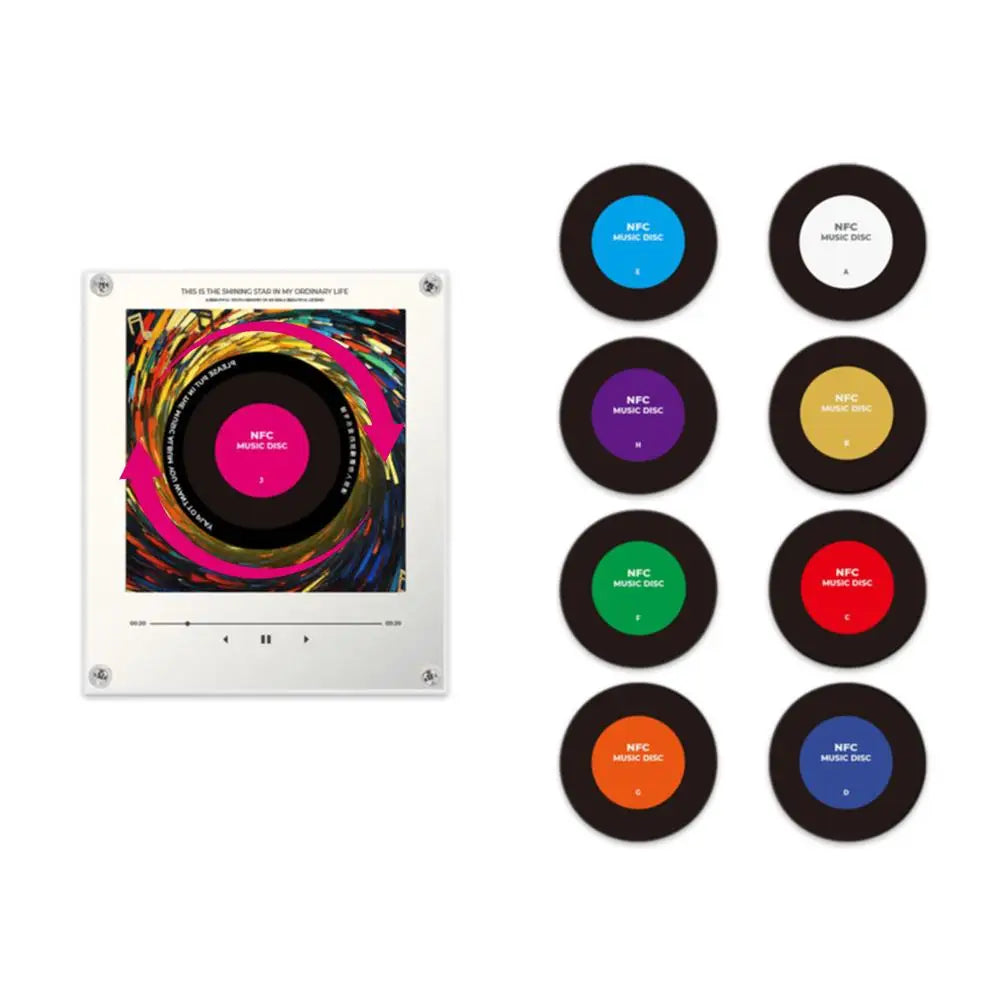 NFC Sensing Song Player with Acrylic Built-In Speaker, Customizable Refrigerator Sticker without the Need for a Mobile Phone