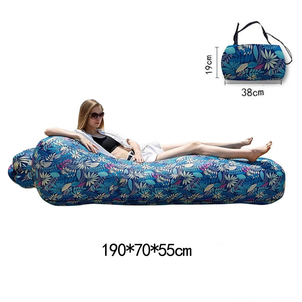 Inflatable Sofa Bed to Sleep Double Mattress Ultralight Weight Seats Air Self Haiking Trips Bed Camping Supplies Widesea Pillow