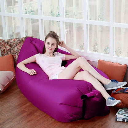 Factory Wholesale Portable Foldable Reclining Beach Mattress Bed Sleep Outdoor Inflatable Sofa