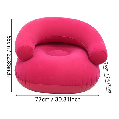 Inflatable Lazy Sofa U-Shaped Flocking Seat with Armrest Backrest Outdoor Pvc Indoor Portable Single Inflatable Sofa