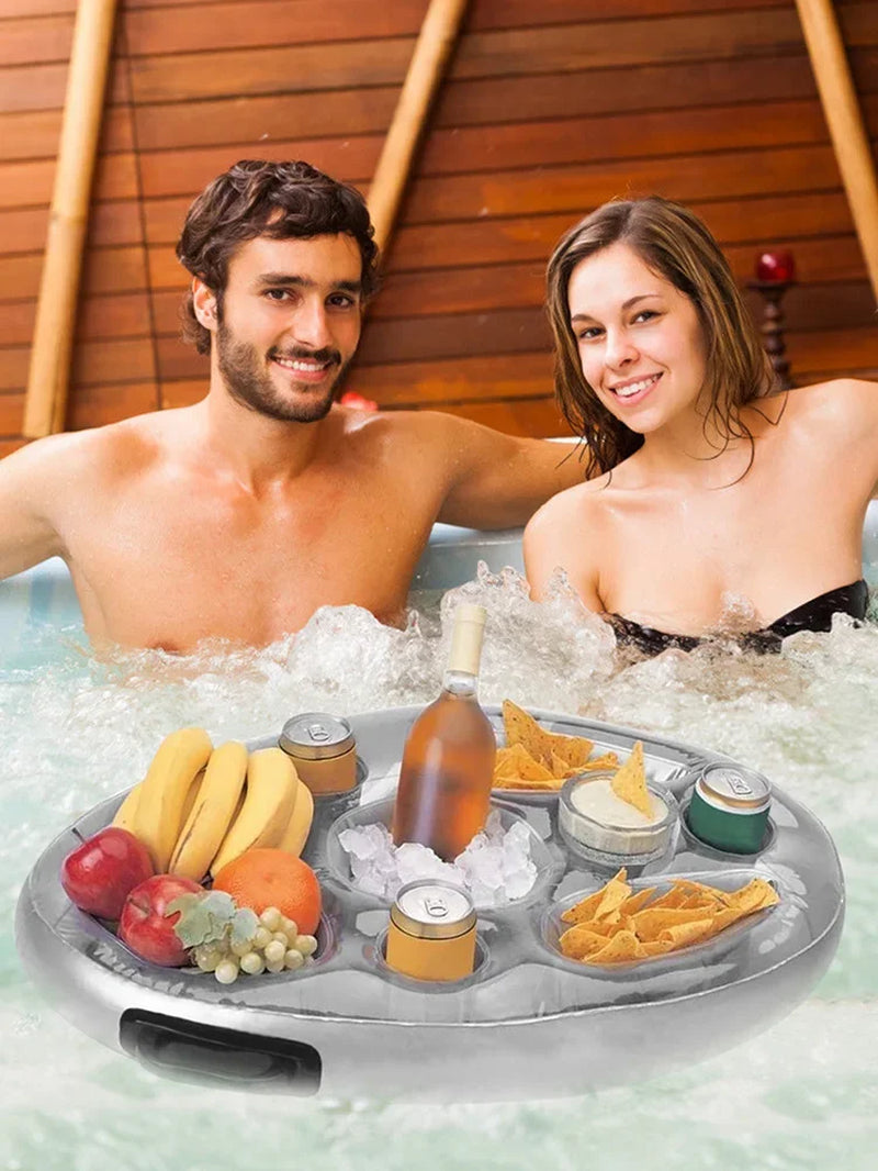 Summer Party Bucket Cup Holder Iatable Pool Float Beer Drink Cooler Table Bar Tray Portable Beach Swimming Ring Accessories