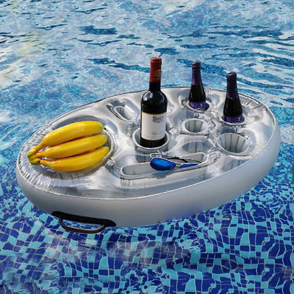 Summer Party Bucket Cup Holder Iatable Pool Float Beer Drink Cooler Table Bar Tray Portable Beach Swimming Ring Accessories