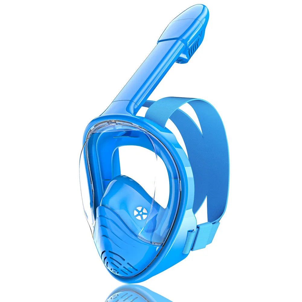 Kids Full Face Snorkel Mask Diving Mask with Detachable Camera Mount Wide View Anti-Fog Anti-Leak Snorkeling Swimming for Child