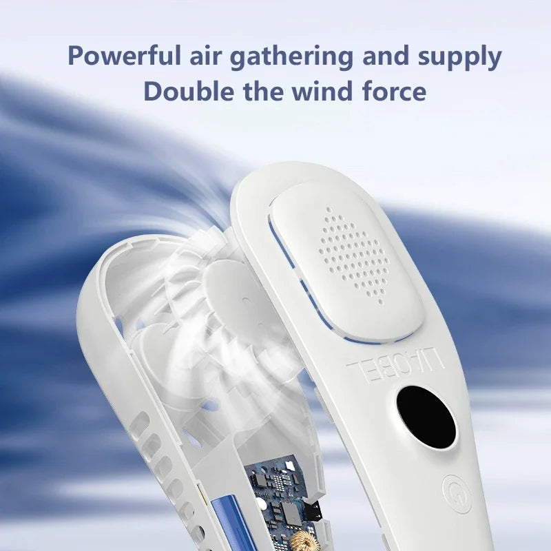 Neck Bladeless Fan Mini Ultra Long Life Portable Lazy Silent Fan Usb Charging Student Sports Office 2026 New