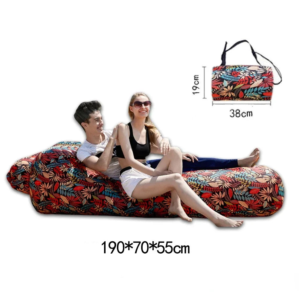 Inflatable Sofa Bed to Sleep Double Mattress Ultralight Weight Seats Air Self Haiking Trips Bed Camping Supplies Widesea Pillow