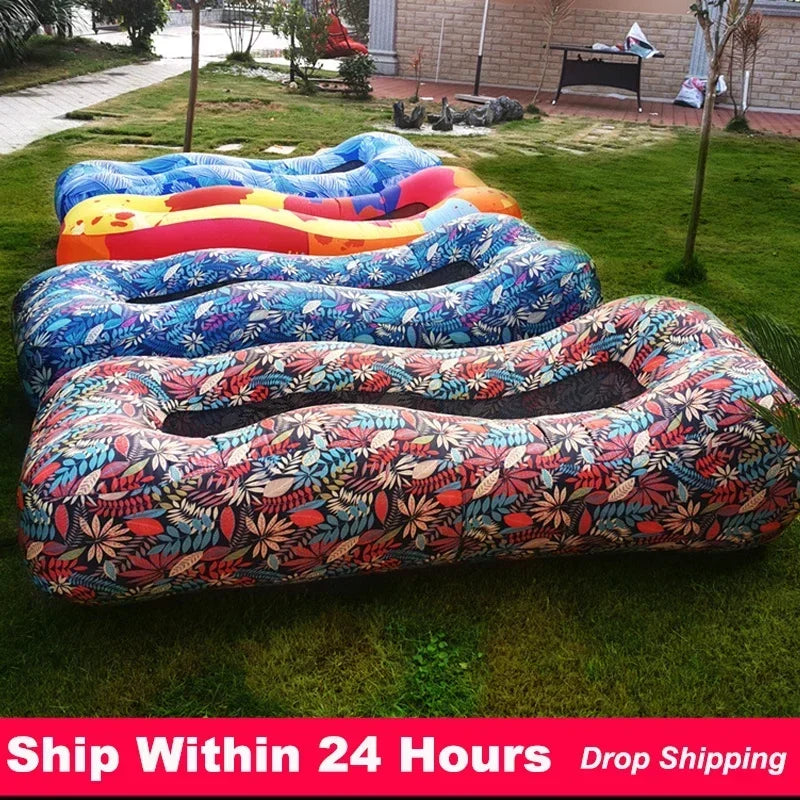 Inflatable Sofa Bed to Sleep Double Mattress Ultralight Weight Seats Air Self Haiking Trips Bed Camping Supplies Widesea Pillow