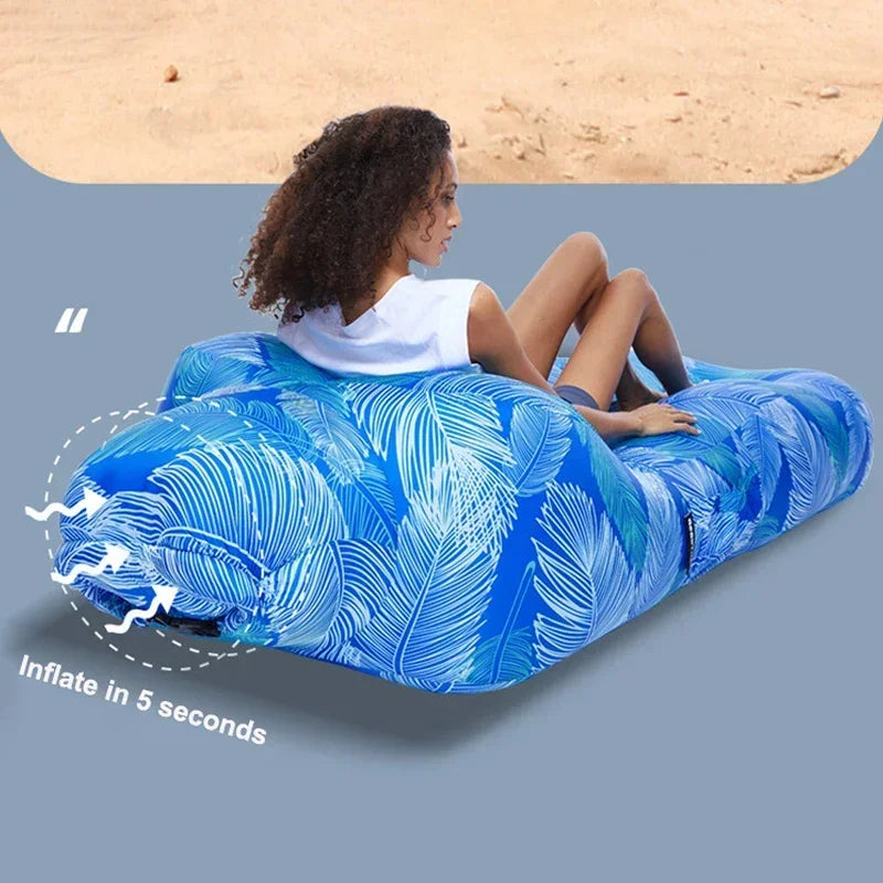 Inflatable Sofa Bed to Sleep Double Mattress Ultralight Weight Seats Air Self Haiking Trips Bed Camping Supplies Widesea Pillow