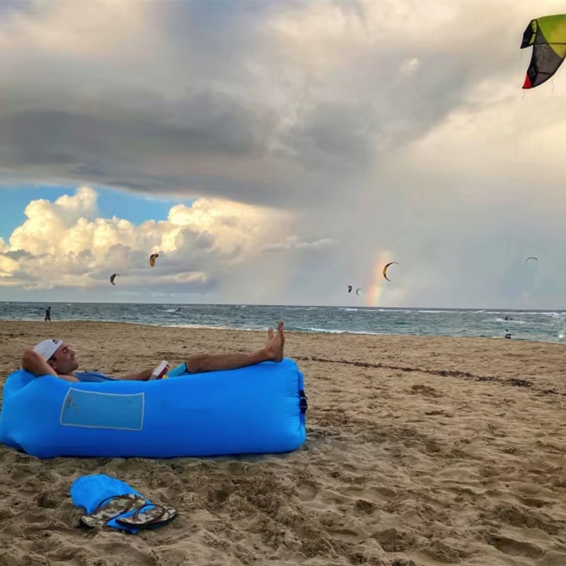 Factory Wholesale Portable Foldable Reclining Beach Mattress Bed Sleep Outdoor Inflatable Sofa