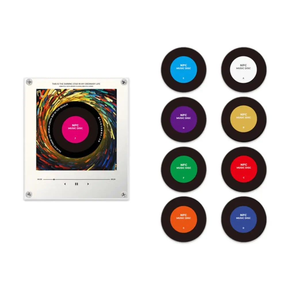 NFC Sensing Song Player with Acrylic Built-In Speaker, Customizable Refrigerator Sticker without the Need for a Mobile Phone