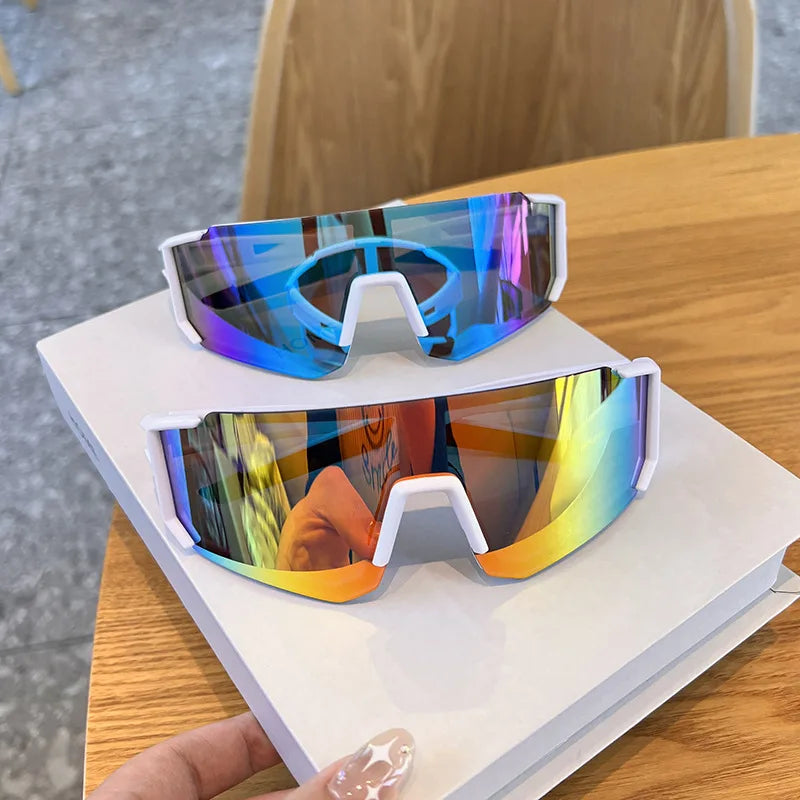 Hiking 2Pcs Cycling anti Light Glasses Men Women UV400 Sandproof Eye Protector Shades Outdoor Sports Goggle anti Radiation Lens