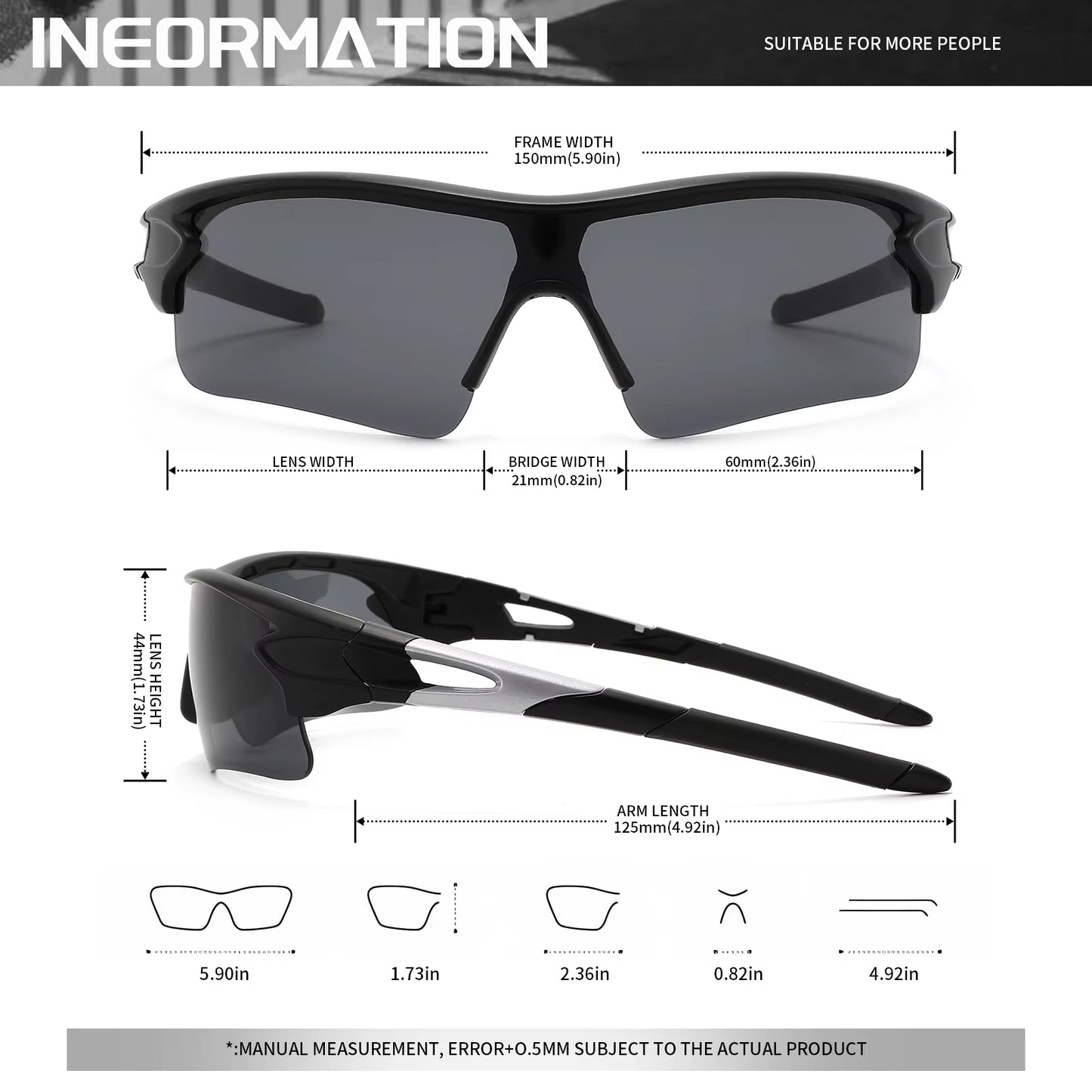 New UV400 Protective Sports Eyewear - Lightweight Full-Cover Lens, Unisex Wrap-Around for Cycling, Hiking & Daily Use