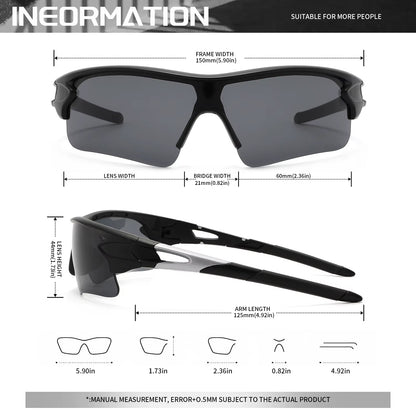 New UV400 Protective Sports Eyewear - Lightweight Full-Cover Lens, Unisex Wrap-Around for Cycling, Hiking & Daily Use