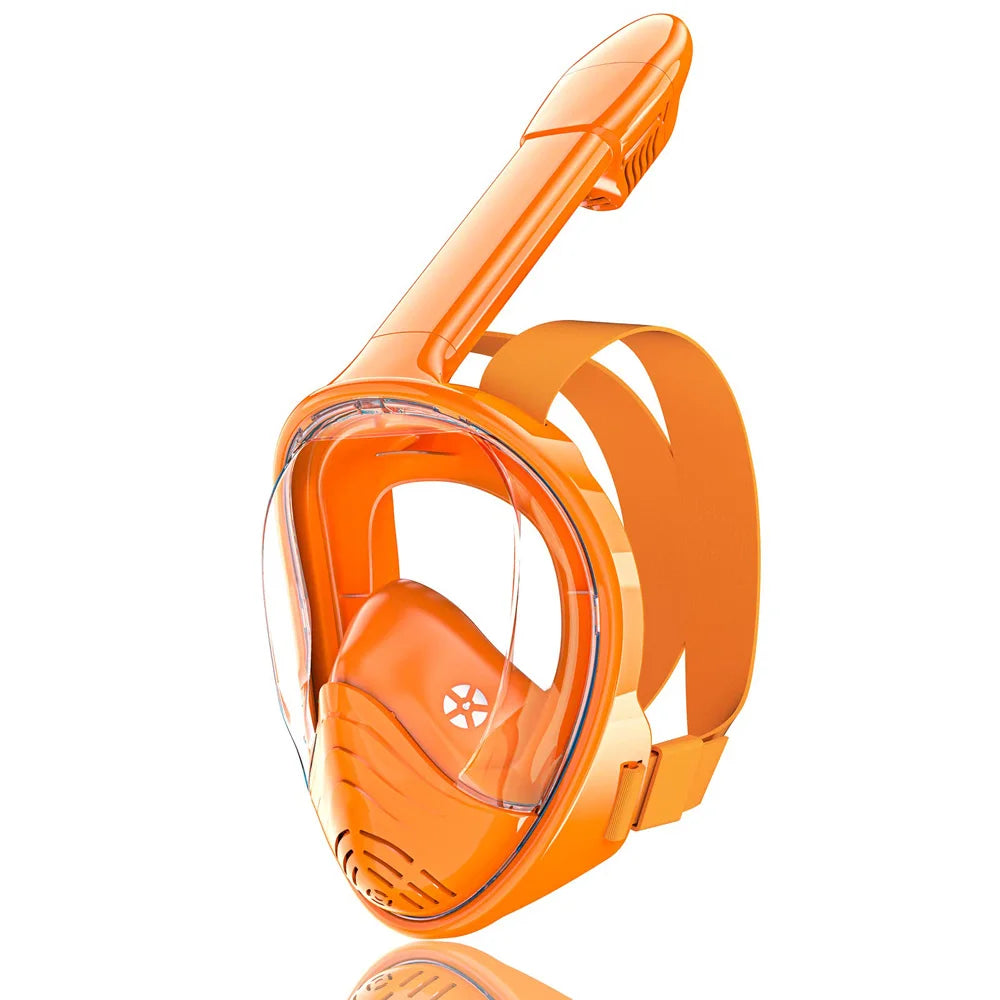 Kids Full Face Snorkel Mask Diving Mask with Detachable Camera Mount Wide View Anti-Fog Anti-Leak Snorkeling Swimming for Child