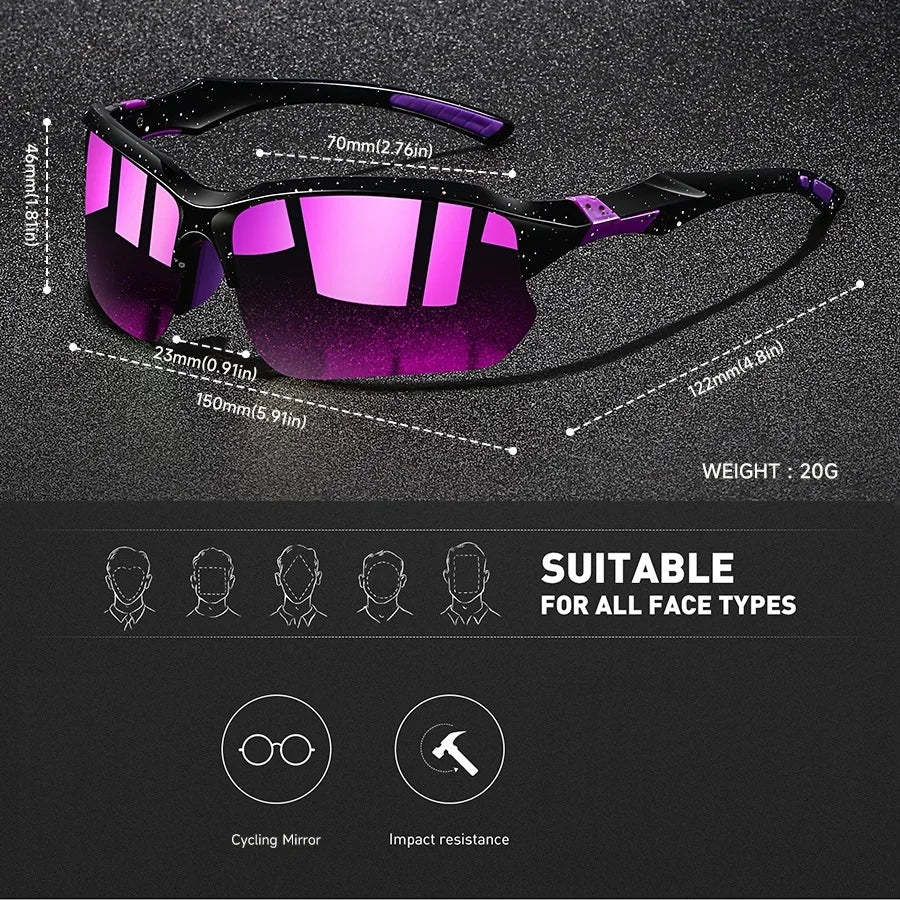 Fashion Vintage Half Frame Fishing Cycling Sports Sunglasses Men Women Running Mountainering Sport Man Sun Glasses Eyewear