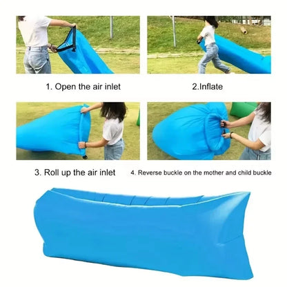 Outdoor Lazy Inflatable Sofa for Nap, Beach Chair, Portable Airmattress for Picnic, Camping Inflatable Mattress, Air Bed for Mus