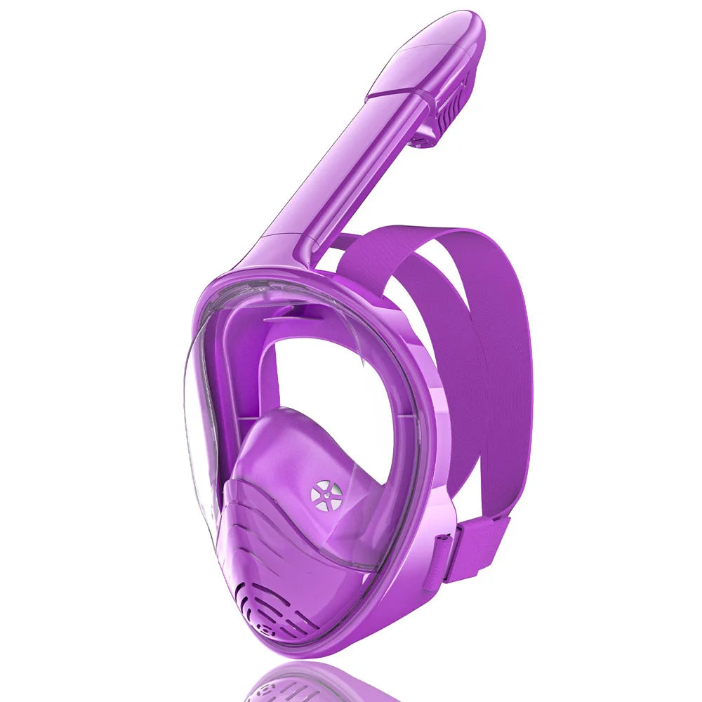 Kids Full Face Snorkel Mask Diving Mask with Detachable Camera Mount Wide View Anti-Fog Anti-Leak Snorkeling Swimming for Child