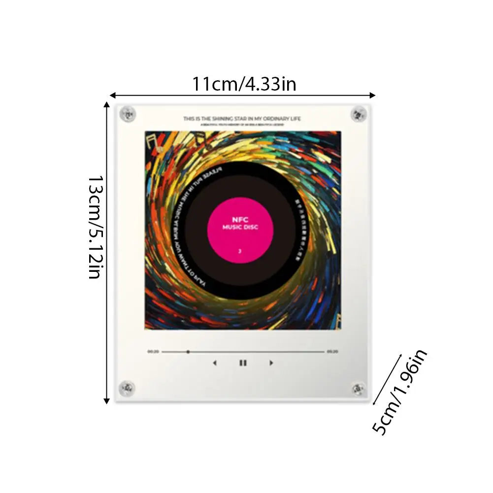 NFC Sensing Song Player with Acrylic Built-In Speaker, Customizable Refrigerator Sticker without the Need for a Mobile Phone