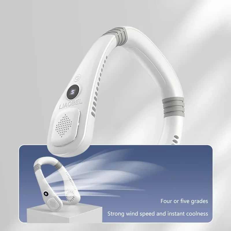 Neck Bladeless Fan Mini Ultra Long Life Portable Lazy Silent Fan Usb Charging Student Sports Office 2026 New