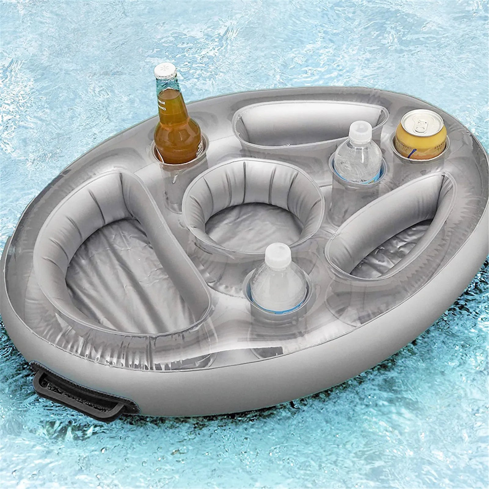 Summer Party Bucket Cup Holder Iatable Pool Float Beer Drink Cooler Table Bar Tray Portable Beach Swimming Ring Accessories