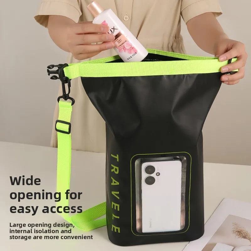 Waterproof Phone Pouch, Outdoor Crossbody Bag, Moistureproof Dry Bag for Beach, Camping, Swimming and Outdoor Use