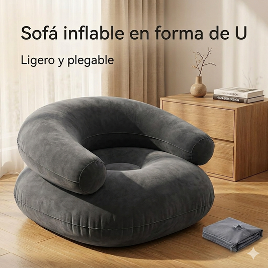 🛋️✨ Sofá Inflable U-Shape Tipo “Lazy Sofa” – Máximo Confort y Estilo para Casa y Exterior