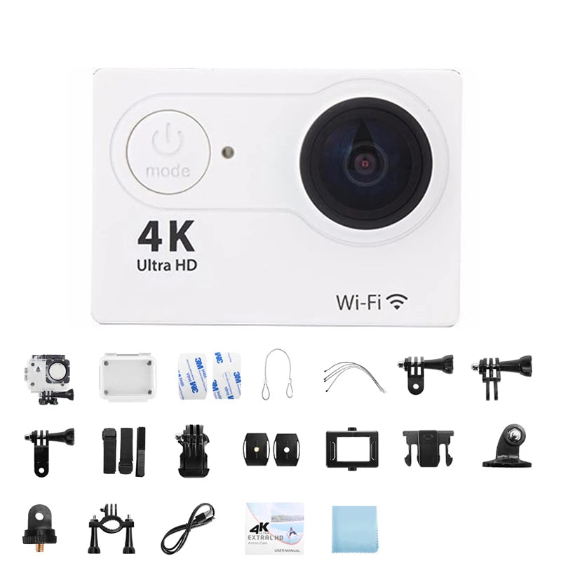Ultra HD 4K Action Camera 1080P/30FPS 2.0 Inch Screen Wifi Remote Control Mini Cameras Waterproof DV Helmet Go Sport Camera Pro