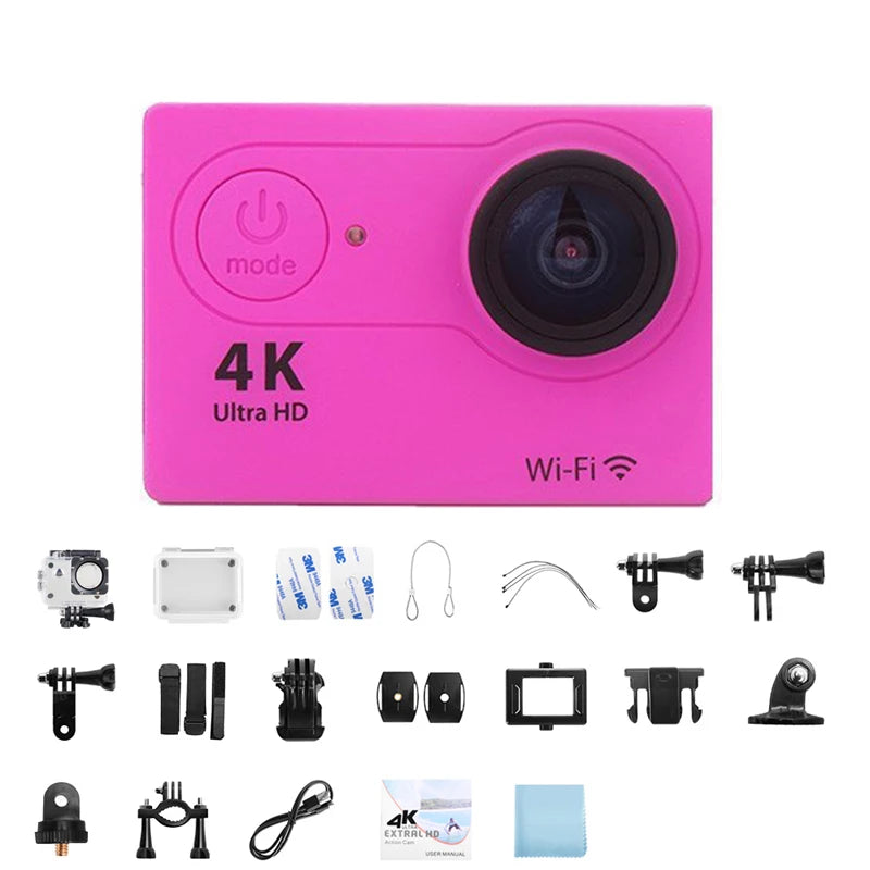 Ultra HD 4K Action Camera 1080P/30FPS 2.0 Inch Screen Wifi Remote Control Mini Cameras Waterproof DV Helmet Go Sport Camera Pro
