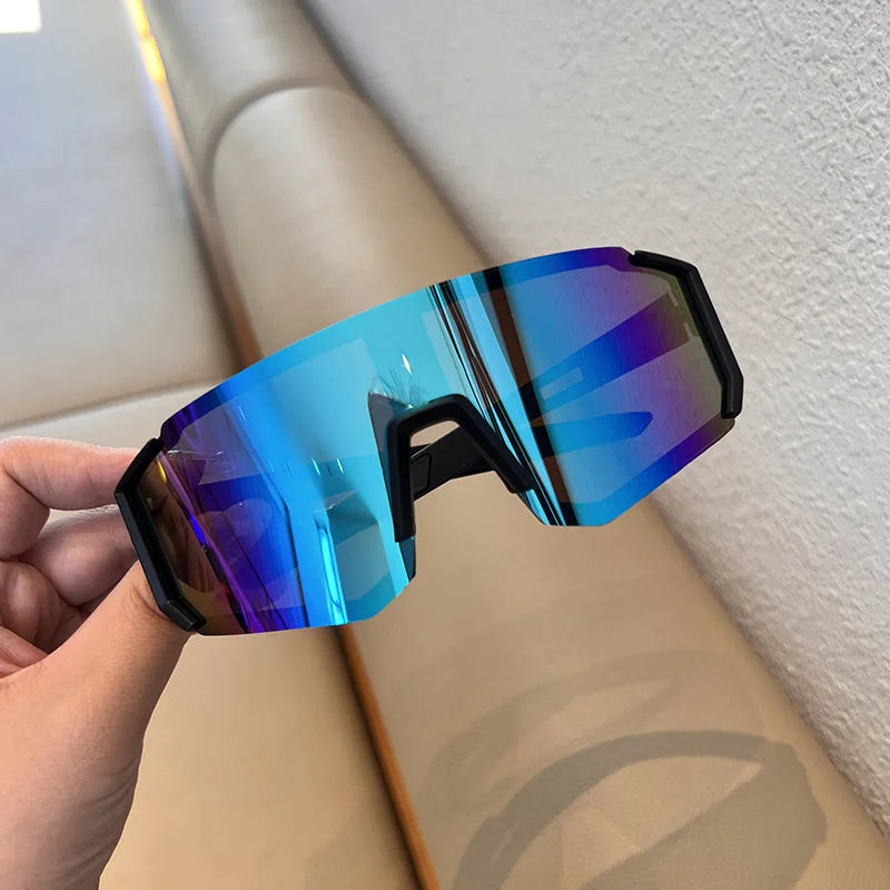 Hiking 2Pcs Cycling anti Light Glasses Men Women UV400 Sandproof Eye Protector Shades Outdoor Sports Goggle anti Radiation Lens