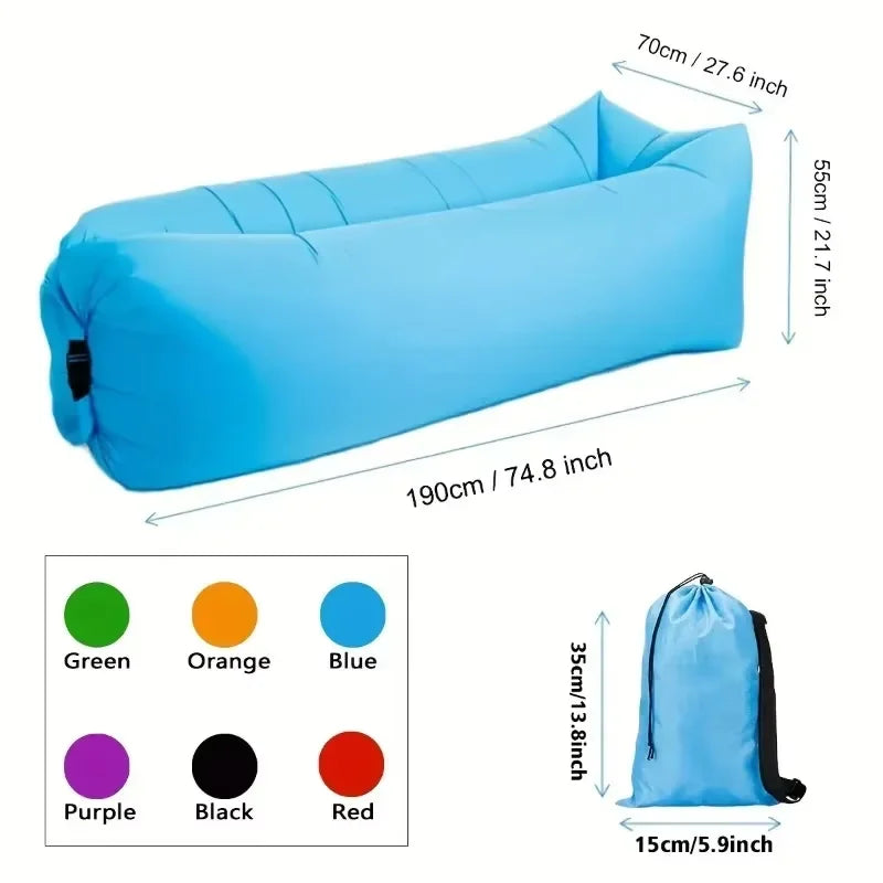 Outdoor Lazy Inflatable Sofa for Nap, Beach Chair, Portable Airmattress for Picnic, Camping Inflatable Mattress, Air Bed for Mus