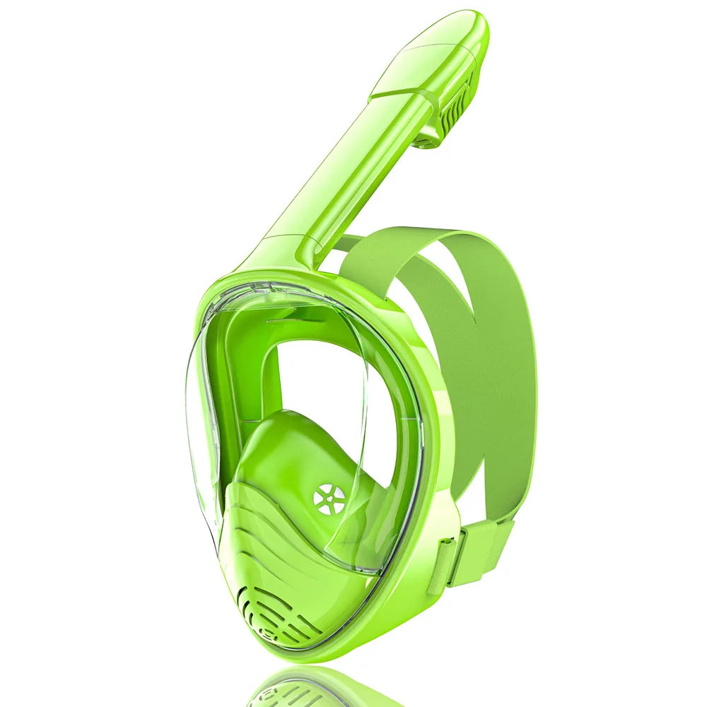 Kids Full Face Snorkel Mask Diving Mask with Detachable Camera Mount Wide View Anti-Fog Anti-Leak Snorkeling Swimming for Child