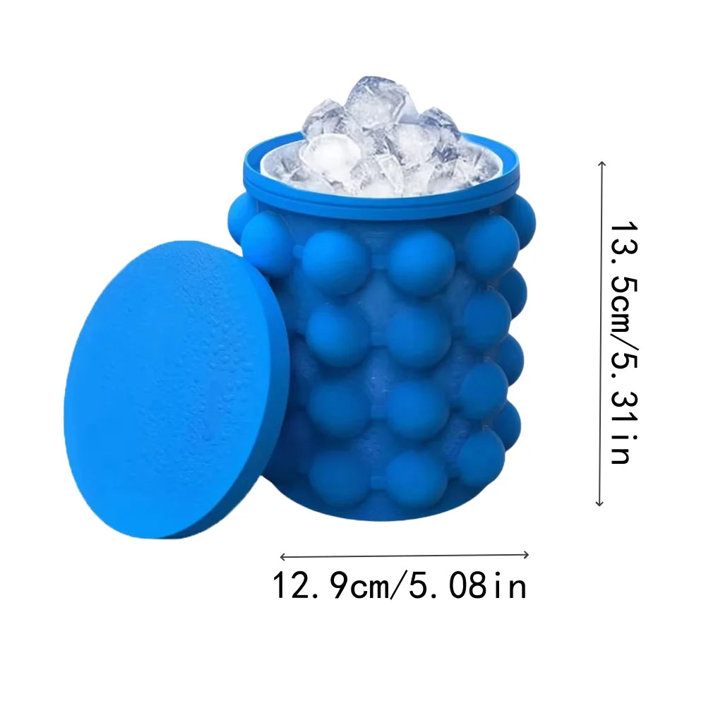 1-3Pcs Ice Cube Mold Ice Tray Large Silicone Ice Bucket (2-In-1) round Ice Bucket for Bars Clubs Restaurants Kitchen Drink Tools