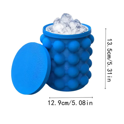 1-3Pcs Ice Cube Mold Ice Tray Large Silicone Ice Bucket (2-In-1) round Ice Bucket for Bars Clubs Restaurants Kitchen Drink Tools