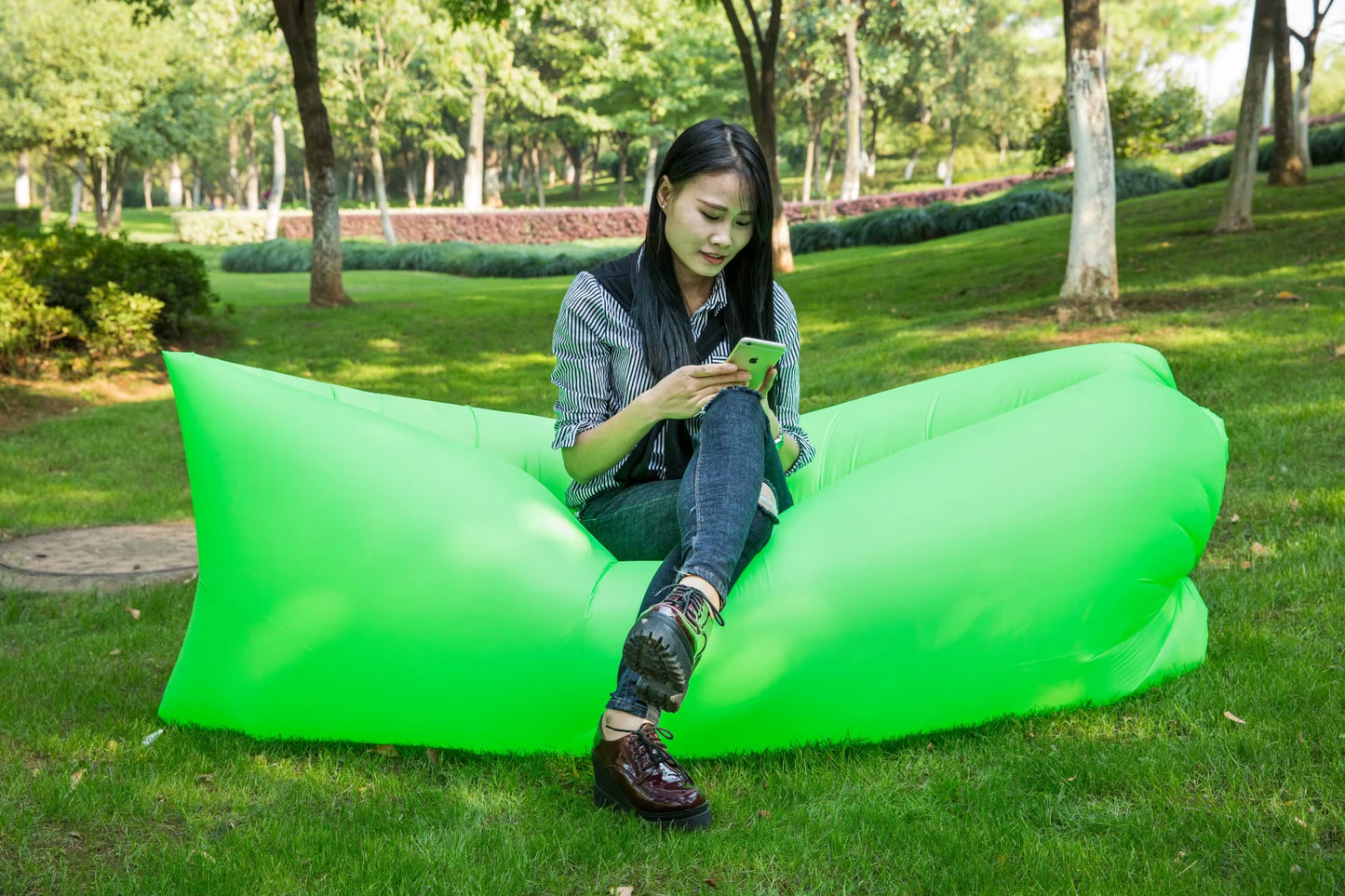 Factory Wholesale Portable Foldable Reclining Beach Mattress Bed Sleep Outdoor Inflatable Sofa