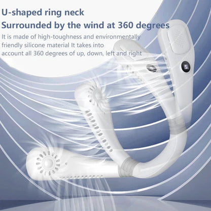 Neck Bladeless Fan Mini Ultra Long Life Portable Lazy Silent Fan Usb Charging Student Sports Office 2026 New